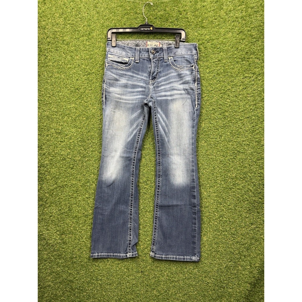 Ariat REAL Jeans Womens 31S Marine Entwined Mid-Rise Bootcut Casual Workwear
